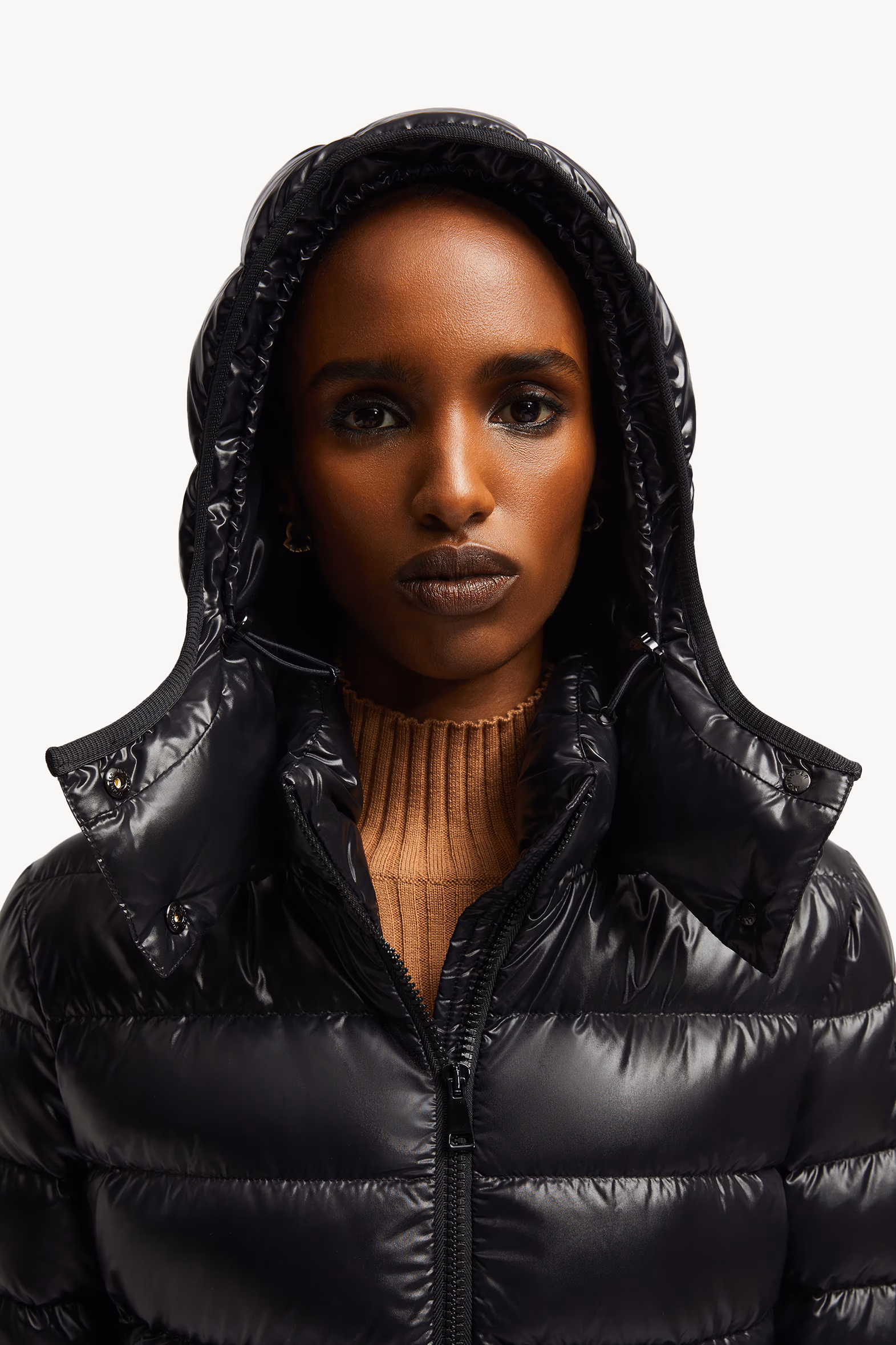Bady Hooded Short Down Jacket Women Black Moncler 7